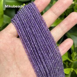Loose Gemstones Wholesale Natural AA 2mm Amethyst Faceted Round Beads For Jewellery Making DIY Bracelets Necklace Mikubeads