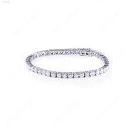 14k White Gold 7.5ctw 18cm Length h Color 3.5mm Width Moissanite Simulated Diamond Tennis Bracelet for Women