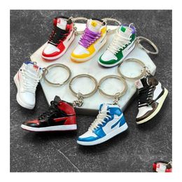 Designer 139 Styles 3D Basketball Shoes Keychain Stereoscopic Sneakers Keychains For Women Bag Pendant Mini Sport Shoe Keyring Drop D Dhfk4