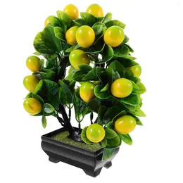 Decorative Flowers Potted Plant Artificial Strawberry Tree Fruit Bonsai Fake Greenery Plastic Pot Faux Flower Model
