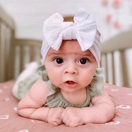 Hair Accessories Lovely Born Baby Headband Girls Elastic Knit Children Turban Infant Bows Soft Nylon Kids Headwear 3Pcs/Lot