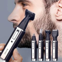 4 in 1 Rechargeable Men Electric Nose Ear Hair Trimmer Painless Women Trimming Sideburns Eyebrows Beard Hair Clipper Cut Shaver 240124