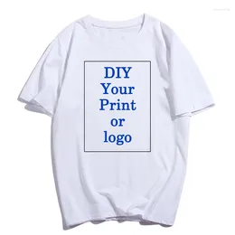 Men's T Shirts Fashion Customised Printed Shirt Harajuku Women Tee DIY Your Like Po Or Logo White T-shirt Custom Tops Tshirt