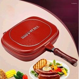 Pans Korean Style Multi-function Double Sided Baking Pan Smokeless Non-stick Pot Steak Frying Kitchen Cooking Cookware