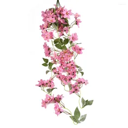 Decorative Flowers Artificial Hanging Vine Fake Morning Glory Garden Garlands Winter Jasmine Decor Indoor Silk