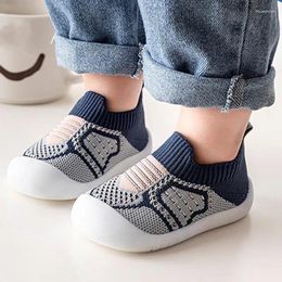 First Walkers Baby Shoes Anti-slip Breathable Infant Crib Floor Socks With Rubber Sole Children Girls Boys Mesh Soft Bottom