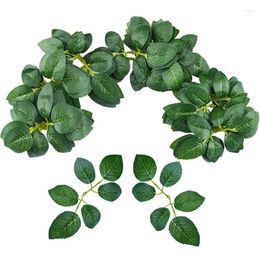 Decorative Flowers 200/400pcs Bulk Artificial Greenery Rose Flower Leaves For DIY Wedding Bouquets Party Decorations Vine Wreath Garlands