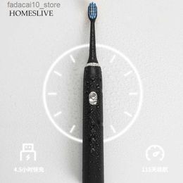 Toothbrush HOMESLIVE 1Pcs Vibrating Adult Charging Electric Toothbrush Sonic 5-mode Sets Replacement Head Waterproof Strong Cleaning Soft T Q240202