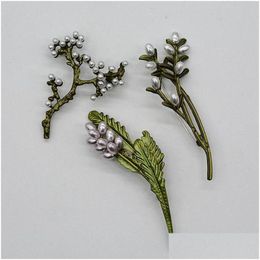 Pins, Brooches Pins Brooches 2022 Flowers Decorated With Green Plum Blossoms Drop Delivery Jewelry Dhrns