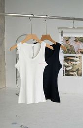 Designer Women Tanks Camis Anagram-embroidered Cotton-blend Tank Tops Shorts Designer Skirts Yoga Suit Two Piece Dress Bra Vest Ladies Solid Vintage T Shirt Femme66