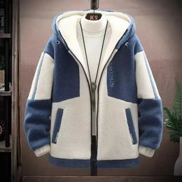 Autumn Men's Jackets Korean Fashion Streetwear Harajuku Winter Hooded Jackets Casual Men Clothing Wool Jackets Warm Jacket 2023 240122