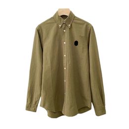 Ralph Designer Men Laurene Shirt Top Quality Men's Shirts Embroidered Pony Shirt Oxford Fabric Washed Casual Solid Colour Long Sleeved Shirt For Couples