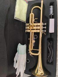 European high end B-flat trumpet instrument brass gold plated shell keys professional Trumpet professional three tone horn