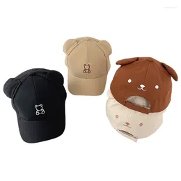 Hair Accessories Cotton Sun Hats For Kids Baby Summer Snapback Hat Girls And Boys Cartoon Cute Bear Embroidery Children Baseball Cap