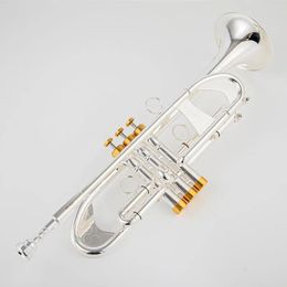 Hot Sell TR600 Bb Small Trumpet Silver Golden Key Professional Music Instruments with case Free Shipping