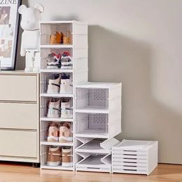 1pc Foldable Shoe Organiser Shoe Box Storage Sneaker Storage Collapsible Storage Bins Stackable Storage Storage Container 240125