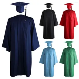 Men's Sleepwear Adult Graduation Gown Cap Novel School Uniform Unisex Girl Cosplay Bachelor Costume Set College University Ceremony Suit