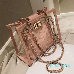 HBP Transparent Jelly Big bag Fashion PVC Women's Designer Handbag High capacity Chain Shoulder Messenger Bags211T