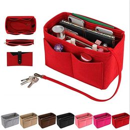 Women Make Up Organiser Felt Insert Bag for Handbag Travel Inner Purse Portable Cosmetic Bags Fit Various Brand Bags 240122