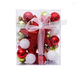 Party Decoration Christmas Multicoloured Tree Top Star Gift Box Hanging Set Balls Decorations Of 30