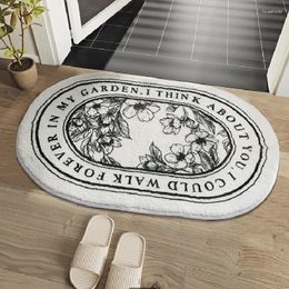 Carpets Non-Slip Bath Mat Floral Doormat Absorbent Entrance Rug Balcony Floor Mats Living Room Bathroom Kitchen Decor Plush Rugs