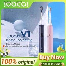 Toothbrush SOOCAS Sonic Electric Toothbrush V1 Intelligent Cleaning and Whitening Ultrasonic Toothbrush IPX7 Waterproof Travel Portable Q240202