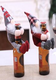 Christmas Decorations Cartoon Santa Swedish Gnome Doll Wine Bottle Bags Cover Year Party Champagne Holders Home Table Decor Gift7042479