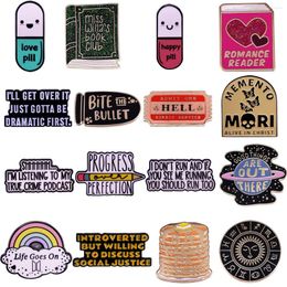 Brooches Cute Quote Enamel Collection Love Happy Pins Clothes Backpack Lapel Badges Fashion Jewellery Accessories Holiday Gifts