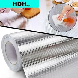 HDHome Kitchen Oil-proof Waterproof Stickers Aluminium Foil Kitchen Stove Cabinet Self Adhesive Wall Sticker DIY Wallpaper 240123