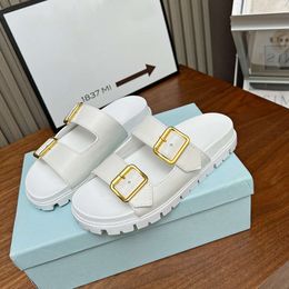 Designer Sandals Women Flat Slides Comfort Mules Platform Double Band Sandal Summer Wear With Box 520