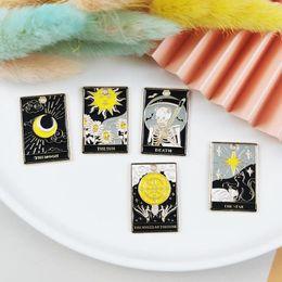 Charms ApeUr 10pcs/pack Tarot Card Enamel Metal Death Sun Star Pendant For Women Earring Jewelry DIY Making Accessory