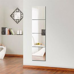 4 pezzi decorativi autoadesivi 3D piastrelle da parete mosaico effetto specchio camera quadrata adesivi decorazioni per la casa fai da te 30x30 cm Y200103213z