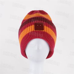 Minimalist Striped Woollen Hat For Women Men Couples Winter Thick Warm Knitted Hats Male Female Cold Cap Fashion Trend Students Beanies SDLX
