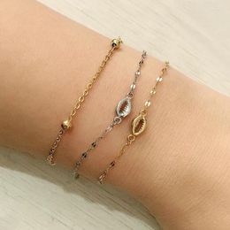 Charm Bracelets Fashion Shell Not Fade Stainless Steel Adjustable Size Bangles For Women Girls Gold Silver Color Jewelry