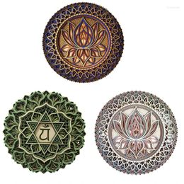 Decorative Figurines Bohemian Metal Mandala Flower Wall Art Decor Lotus Appearance Exotic Style Iron For Home Books