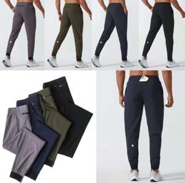 LU womens LL Mens Jogger Long Pants Sport Yoga Outfit Quick Dry Drawstring Gym Pockets Sweatpants Trousers Casual Elastic Waist fitness 555