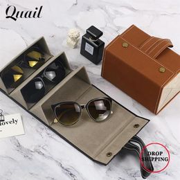 2021 NEW Multi-Function Portable Glasses Jewelry Storage Organizer Leather Multiple Slot Eyeglasses Sunglasses Storage Case Box1235F