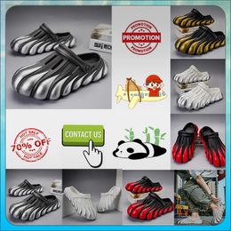 Designer Casual Platform Half pack slippers men women Graffiti Bone White slides sandals Anti slip wear resistant memory soft thick cushion slipper