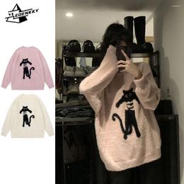 Men's Sweaters Slouchy Ocifice Sweater Men Women Preppy Crewneck Long-sleeved Pullover Vintage Jacquard Casual Knit Tops Winter Couple