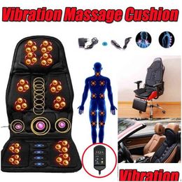 Seat Cushions Mtifunctional Car Chair Body Mas Heat Mat Seat Er Cushion Neck Pain Lumbar Support Pad Back Masr H220428 Drop Delivery A Dhjco