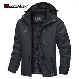 Men's Jackets MAGCOMSEN Hooded Fleece Ski Jacket Waterproof Thermal Thick Warm Parka Coats Winter Snow