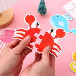 Party Favour 24pcs/set Cartoon Wooden Puzzle Dinosaur Car Pattern Toys Treats Kids Birthday Gifts School Favours Goodie Filler