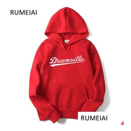 Mens Hoodies Sweatshirts Men Dreamville J. Cole Autumn Spring Hooded Hip Hop Casual Plovers Tops Clothing Drop Delivery Apparel Ot8Vw