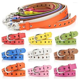 Belts Fashion Casual Thin Waist Strap Belt Pin Buckle Leather Waistband Trouser Dress Heart-shaped Eyelet