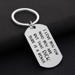 Couples Funny keychain I Love You For Who But That Dick Pussy Sure Is A Bonus Keychains Boyfriend Girlfriend Husband Wife2393