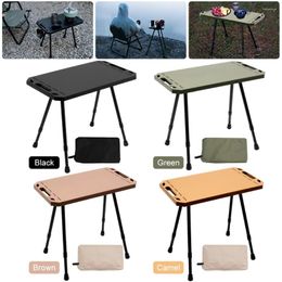 Camp Furniture Folding Camping Table Adjustable Height Beach Aluminium Alloy Tactical For Outdoor Indoor Picnic BBQ Hiking