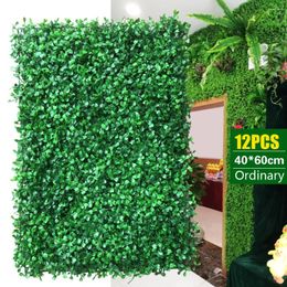 Decorative Flowers 12 Pieces Artificial Panel Hedge Screen Privacy Fence Leaves Boxwood Grass For Home Garden Yard Wall Decor