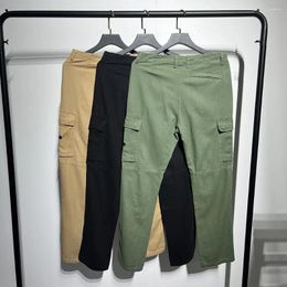 Men's Pants High Quality Straight Leg Two Pocket Cotton Long Badge 3-color