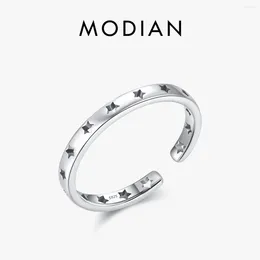 Cluster Rings MODIAN 925 Sterling Silver Vintage Hollow Stars Opening Finger Classic Retro Adjustable Ring For Women Fine Jewelry Gifts