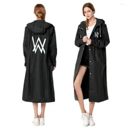 Raincoats Fashion Men And Women Black Raincoat Thin Poncho Ladies Waterproof Long Slim Rain Jacket Adults Outdoor Coat